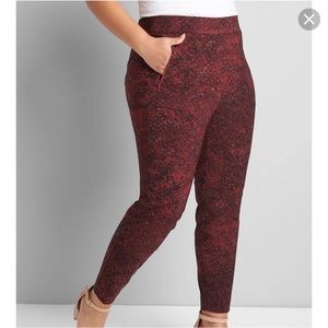 Lane Bryant - Women's On-The-Go Slim Ankle Pant (Size: 16) Zinfandel Viper Print